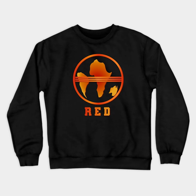 Red - Kanji "赤" Logo - Fire Crewneck Sweatshirt by kinocomart